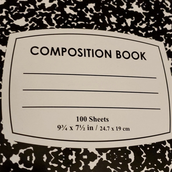 Jot 4-pack Black & White Composition Notebooks- Wide Ruled - Picture 2 of 6